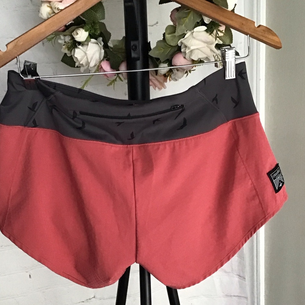 OISELLE Women's Athletic Coral and Gray Shorts - Picture 6 of 8